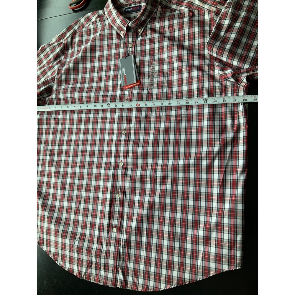 Roundtree & Yorke Travel Smart btton down shirt 2XB re black white plaid - Picture 7 of 10